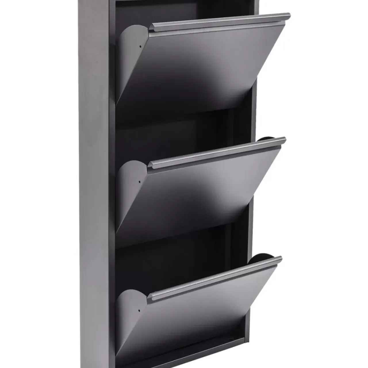 KARE Design Kleinmöbel & Sonstiges-Schuhkipper Caruso 3-Er Anthrazit