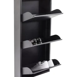 KARE Design Kleinmöbel & Sonstiges-Schuhkipper Caruso 3-Er Anthrazit (Mo)