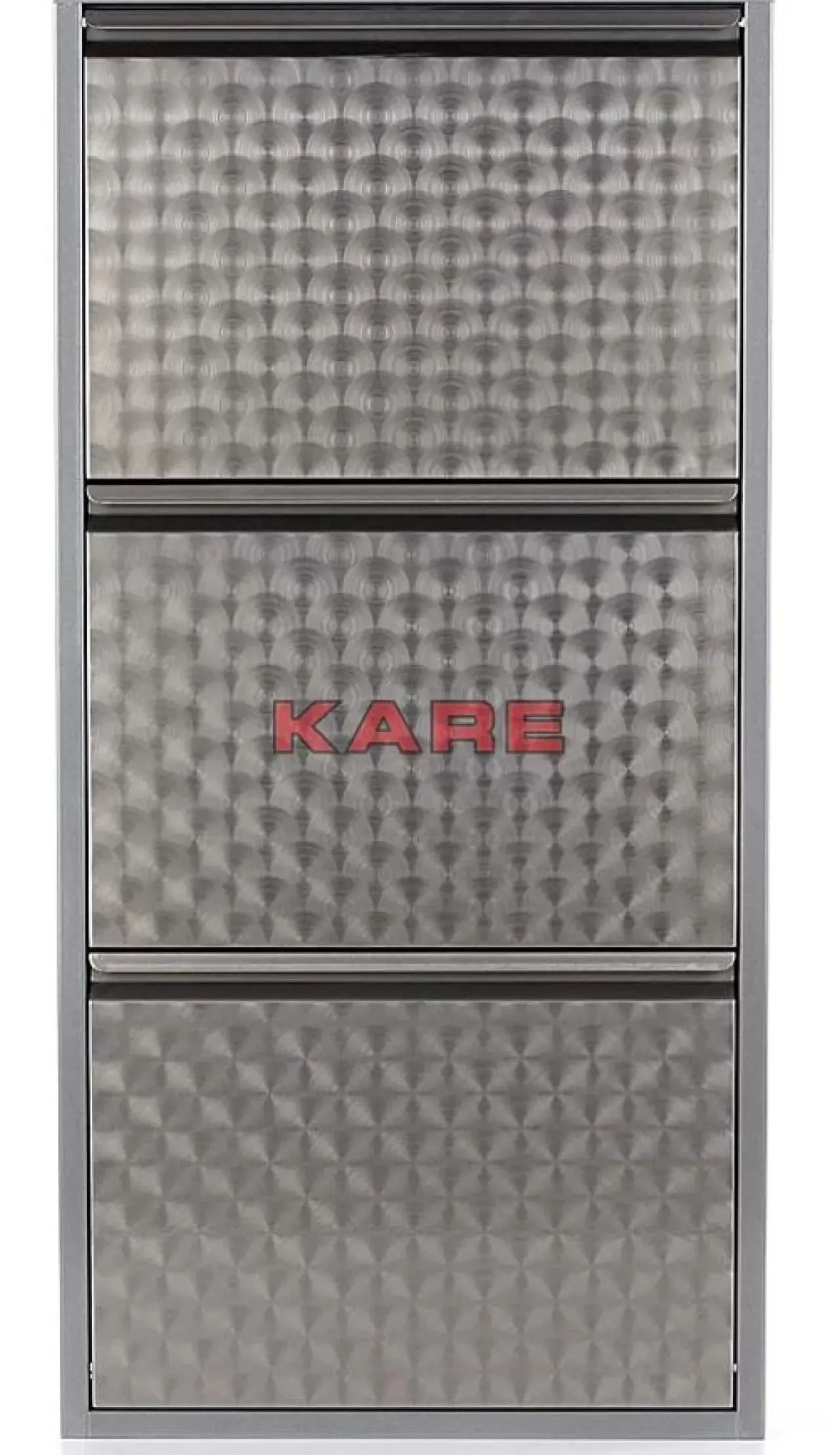 KARE Design Kleinmöbel & Sonstiges-Schuhkipper Caruso 3-Er Silber/Geflext