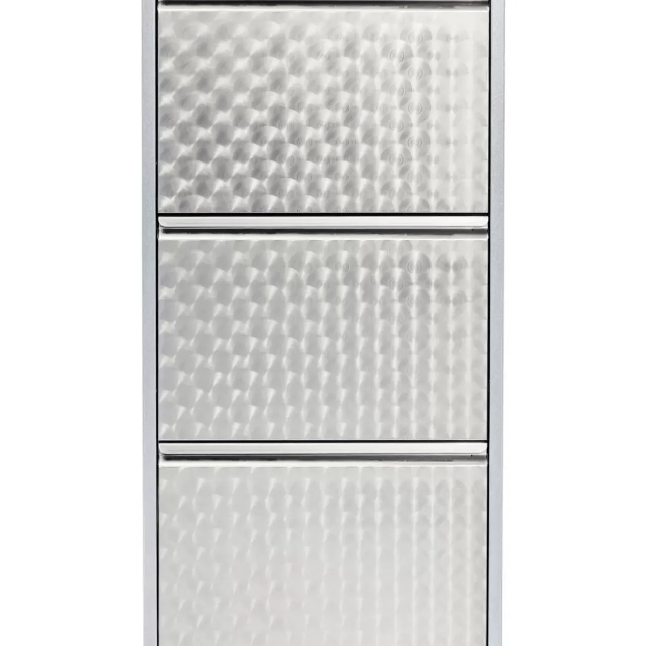 KARE Design Kleinmöbel & Sonstiges-Schuhkipper Caruso 3-Er Silber/Geflext