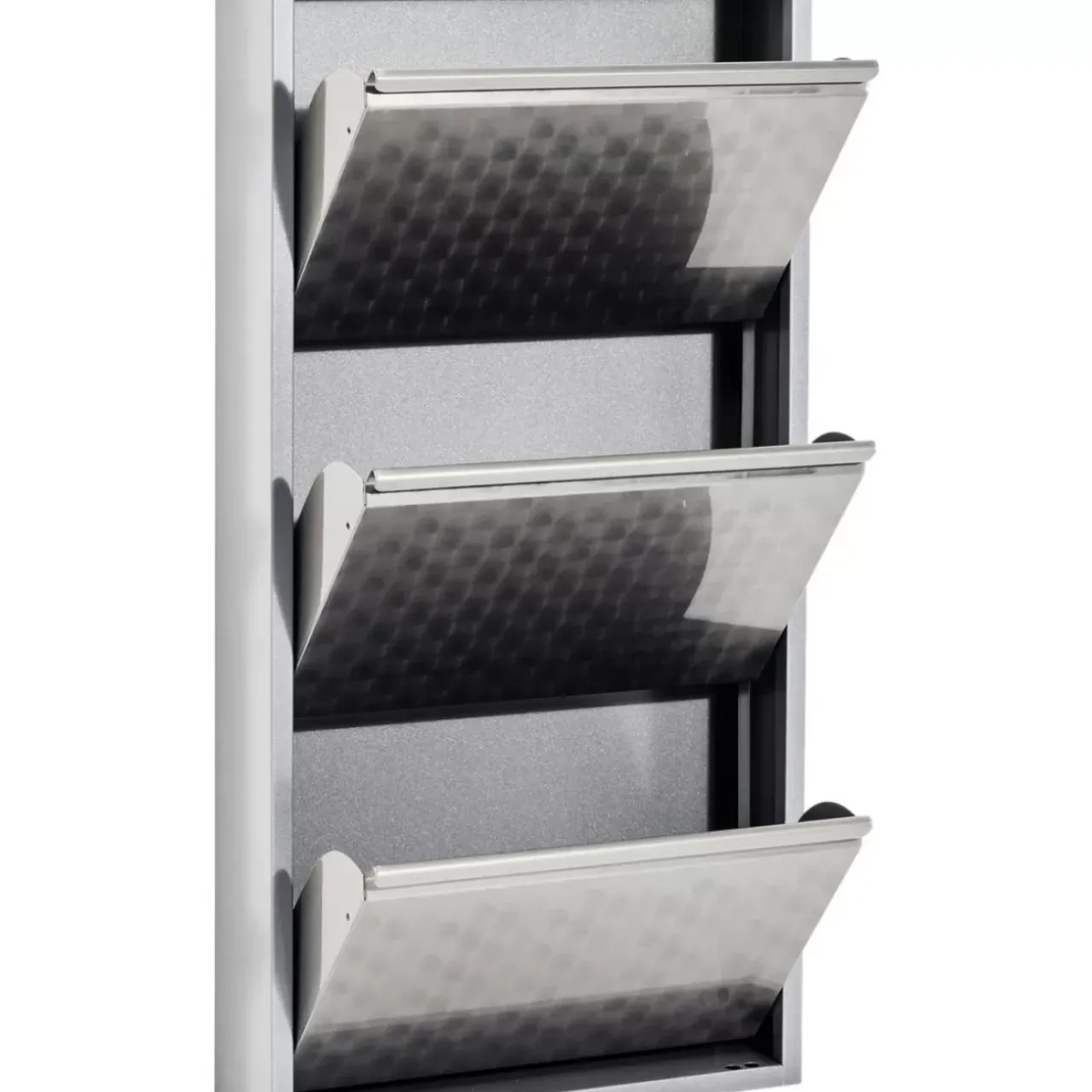 KARE Design Kleinmöbel & Sonstiges-Schuhkipper Caruso 3-Er Silber/Geflext