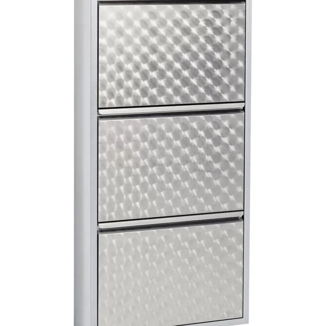 KARE Design Kleinmöbel & Sonstiges-Schuhkipper Caruso 3-Er Silber/Geflext (Mo)