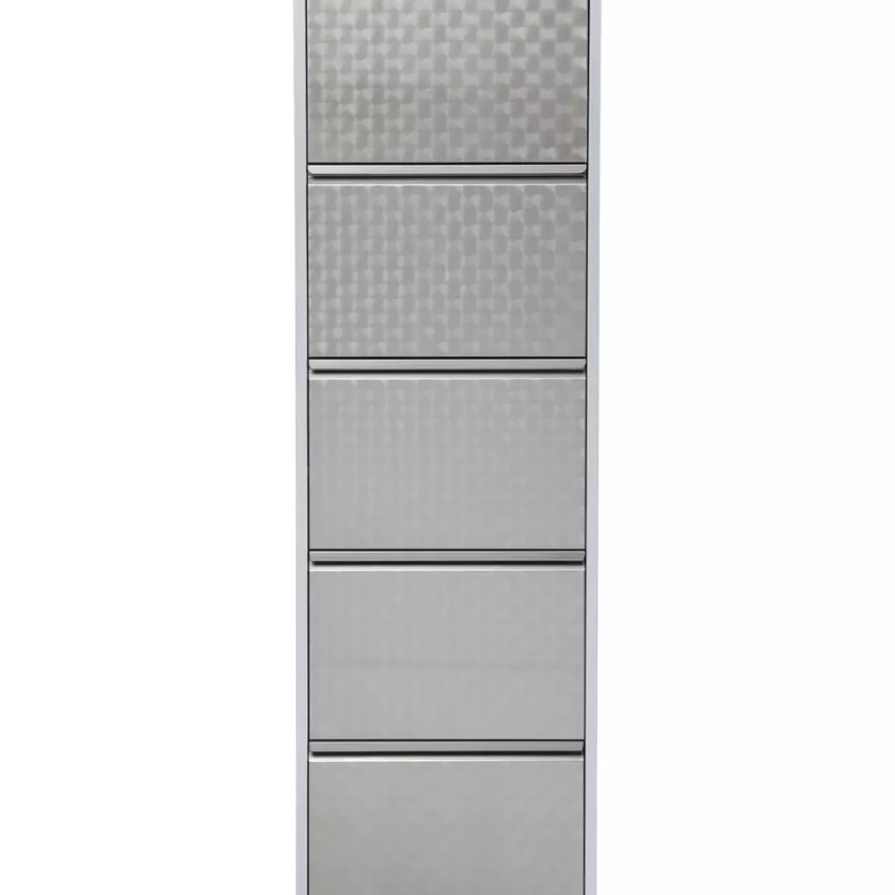 KARE Design Kleinmöbel & Sonstiges-Schuhkipper Caruso 5-Er Silber/Geflext