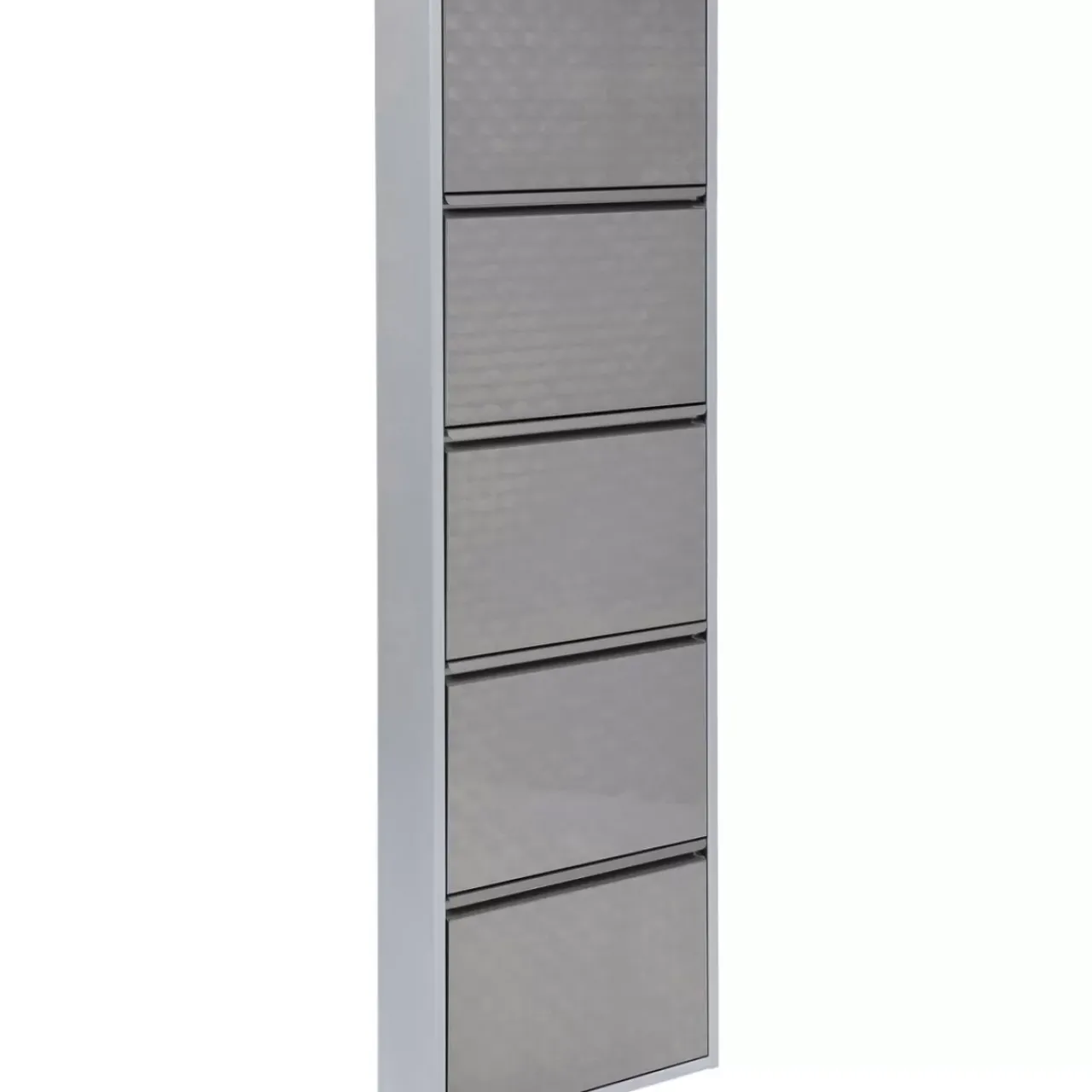 KARE Design Kleinmöbel & Sonstiges-Schuhkipper Caruso 5-Er Silber/Geflext