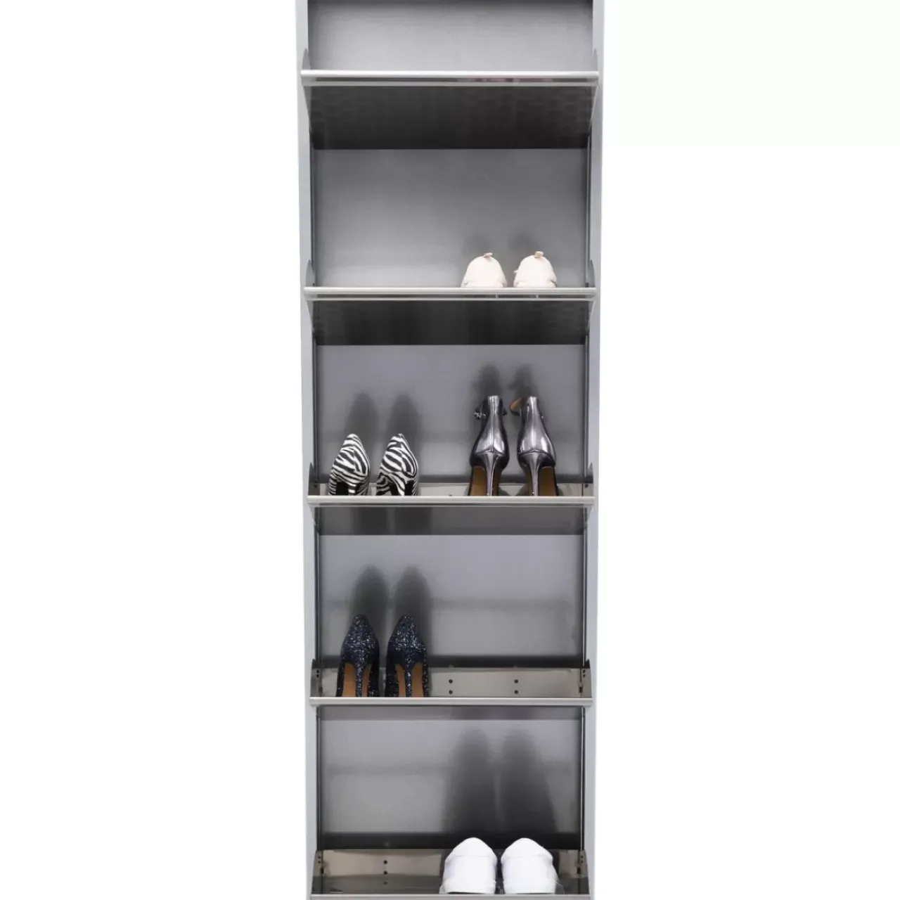 KARE Design Kleinmöbel & Sonstiges-Schuhkipper Caruso 5-Er Silber/Geflext
