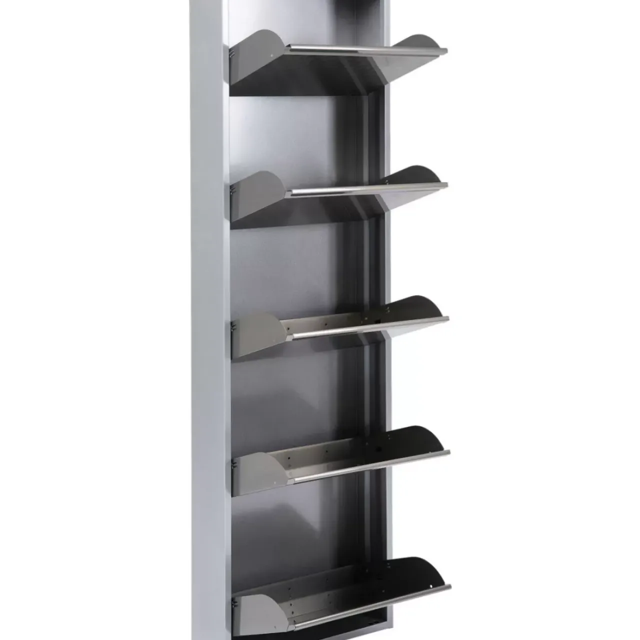 KARE Design Kleinmöbel & Sonstiges-Schuhkipper Caruso 5-Er Silber/Geflext