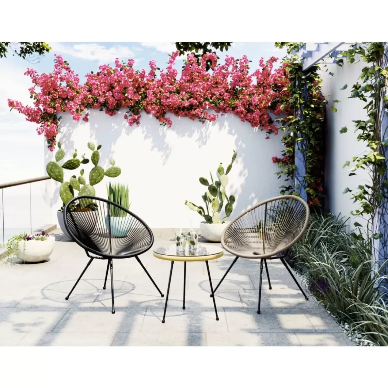 KARE Design Outdoormöbel-Sessel Acapulco Schwarz