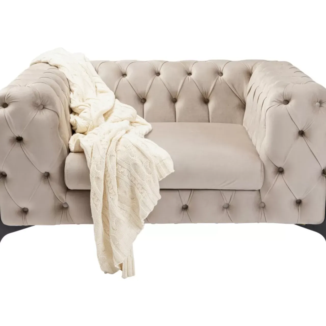 KARE Design Sessel-Sessel Bellissima Velvet Beige 120Cm