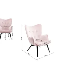 KARE Design Sessel-Sessel Black Vicky Velvet Rose