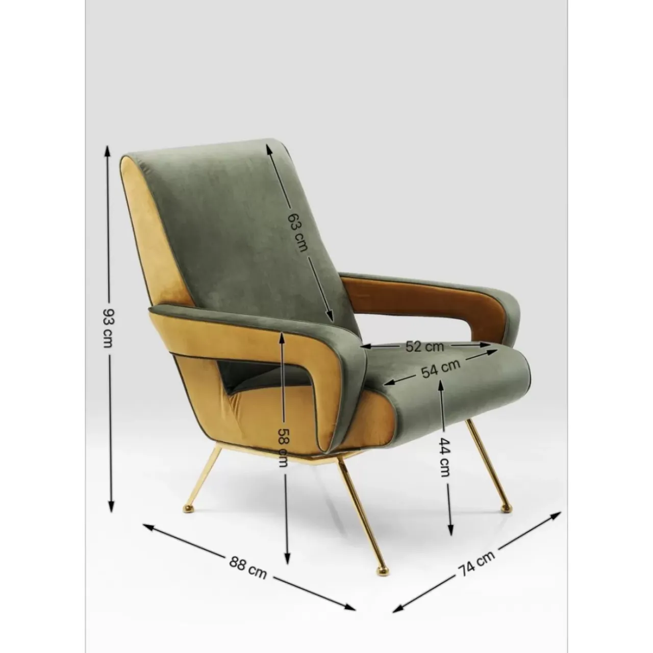 KARE Design Sessel-Sessel Luna High Grun