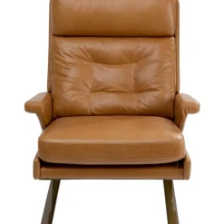 KARE Design Sessel-Sessel Mit Hocker Breno Braun
