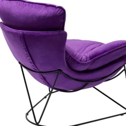 KARE Design Sessel-Sessel Mit Hocker Snuggle Lila (2/Tlg)