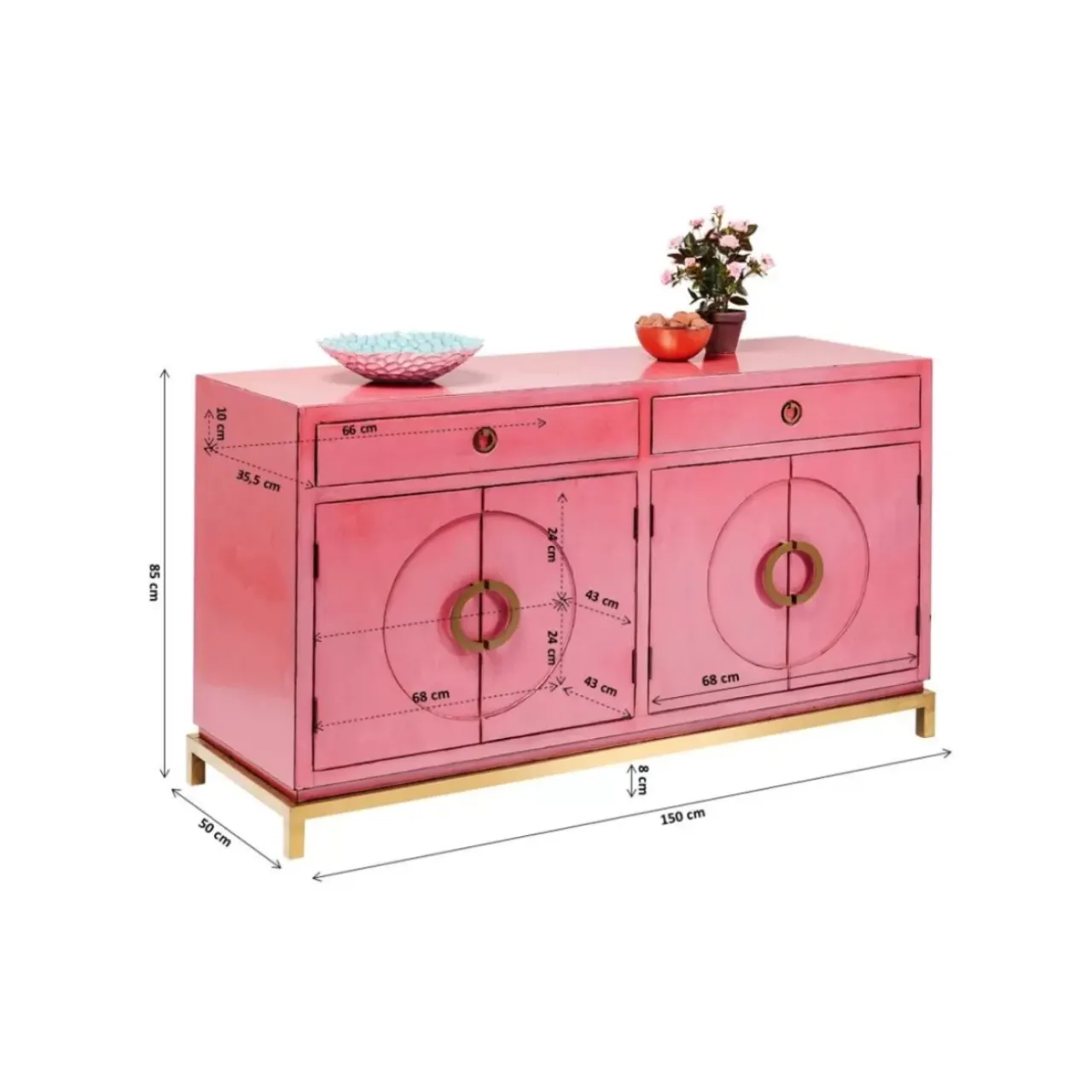 KARE Design Kommoden & Sideboards-Sideboard Disk Pink