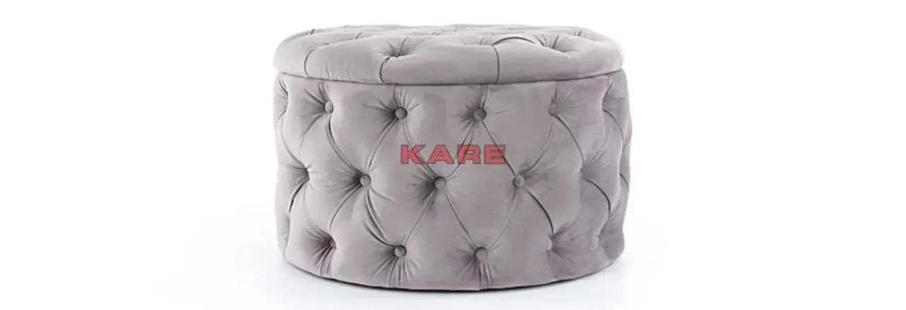 KARE Design Sitzbänke-Sitztruhe Desire Rund Silbergrau