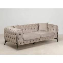 KARE Design Sofas & Couches-Sofa Bellissima 2-Sitzer Velvet Beige 200Cm
