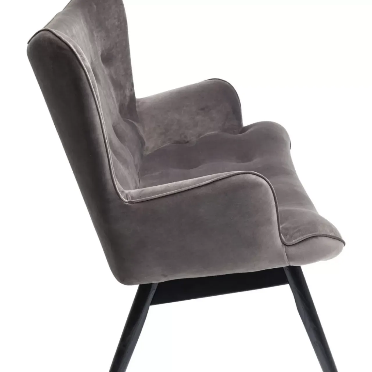 KARE Design Sofas & Couches-Sofa Black Vicky 2-Sitzer Velvet Grau