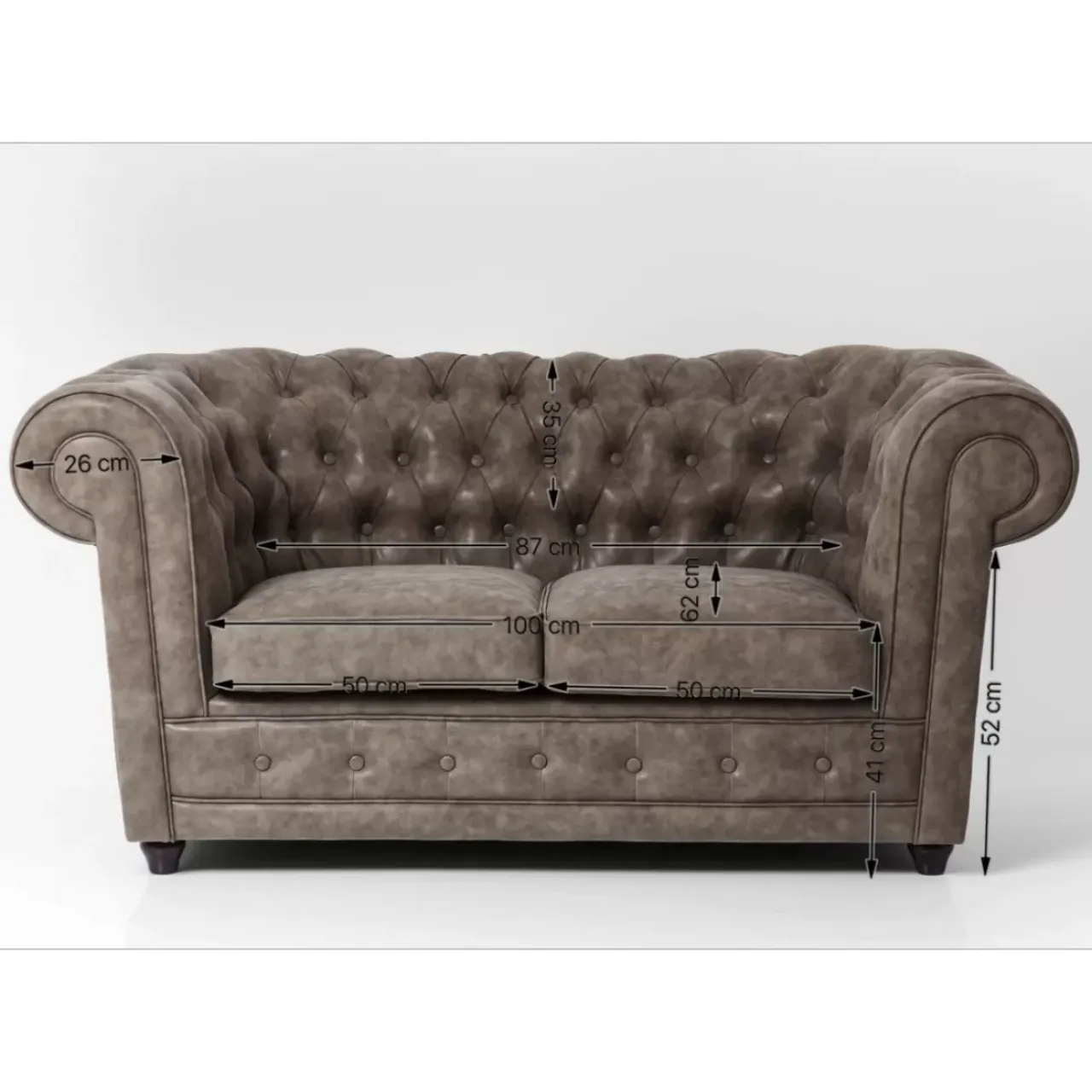 KARE Design Sofas & Couches-Sofa Cambridge 2-Sitzer Vintage Smart