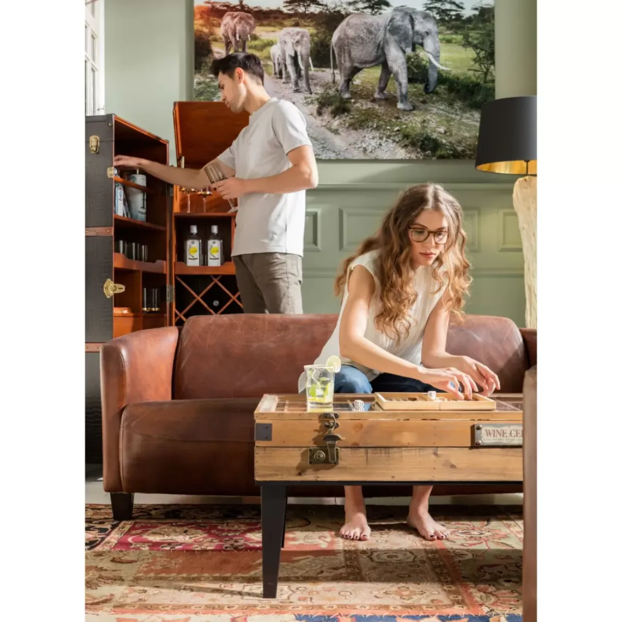 KARE Design Sofas & Couches-Sofa Cigar Lounge 3-Sitzer