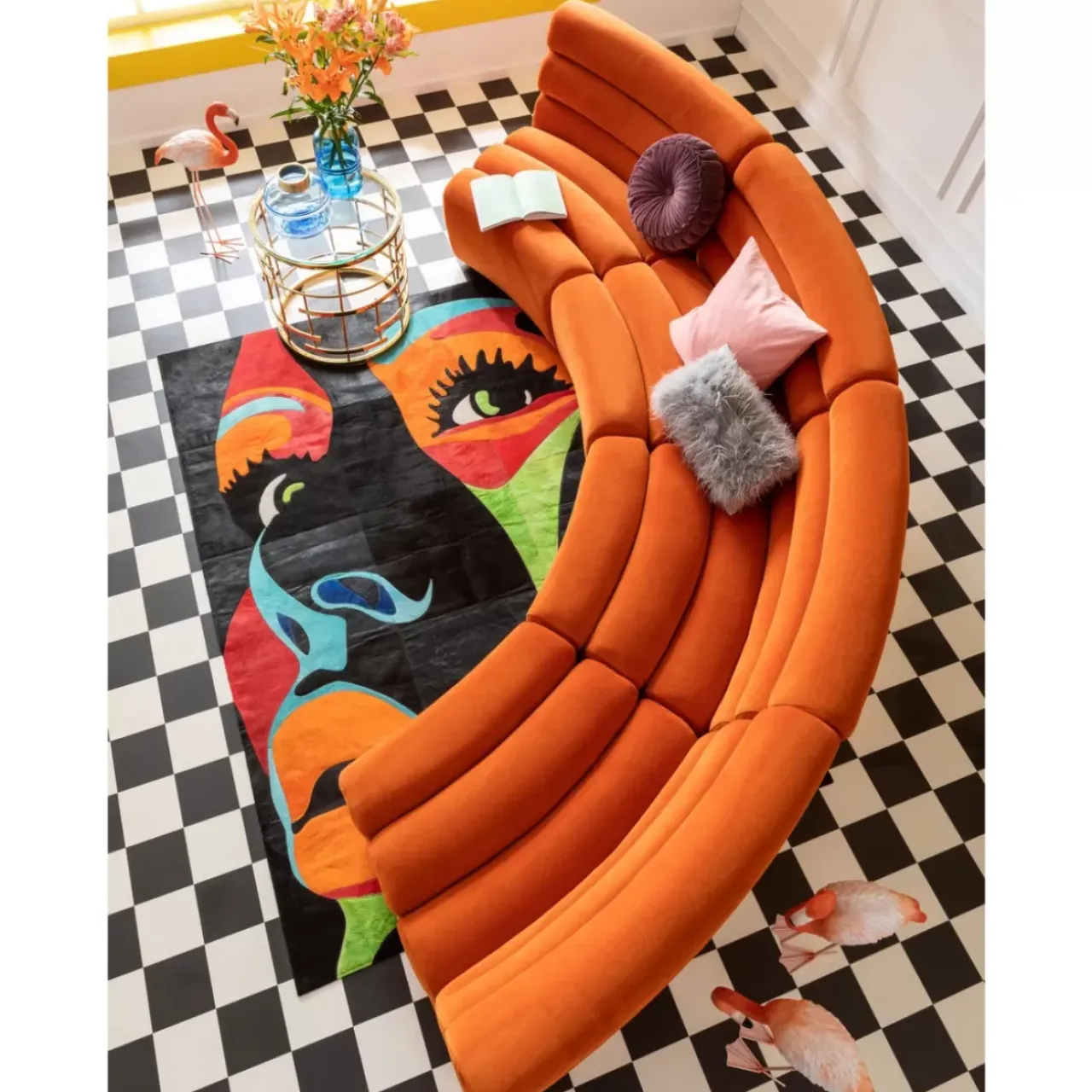 KARE Design Sofas & Couches-Sofa Element Wave Orange