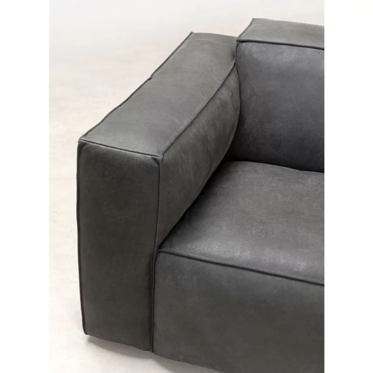 KARE Design Sofas & Couches-Sofa Henry 3-Sitzer Leder Grau