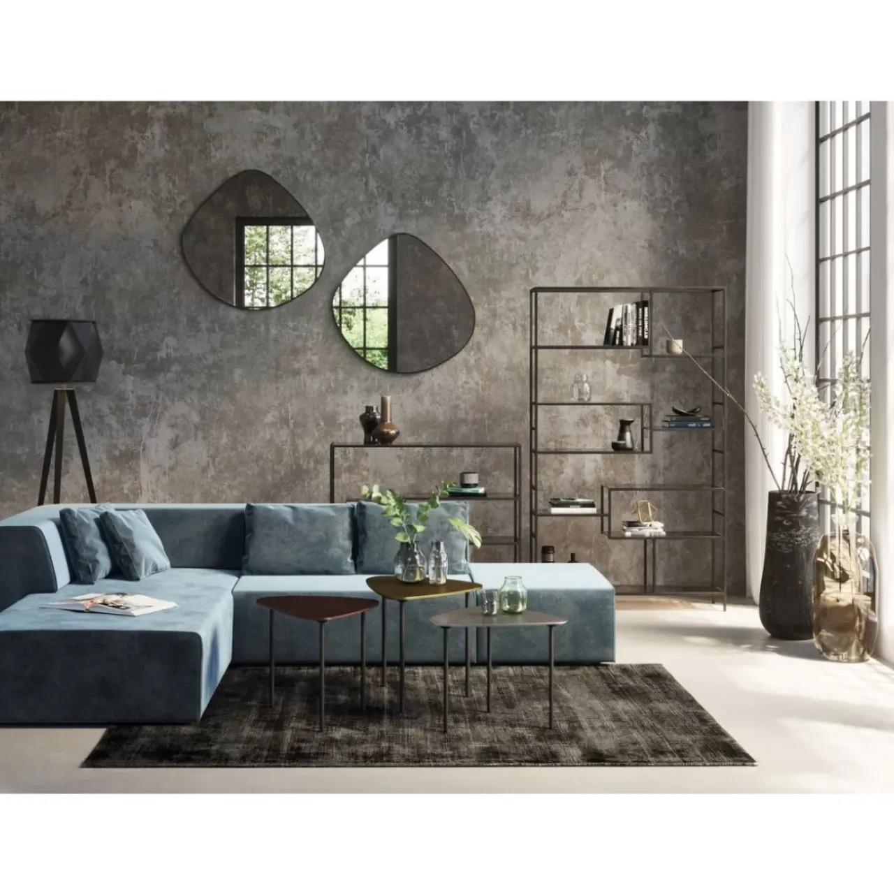 KARE Design Sofas & Couches-Sofa Infinity Velvet Ocean Links