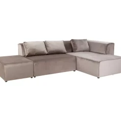 KARE Design Sofas & Couches-Sofa Infinity Velvet Taupe Rechts