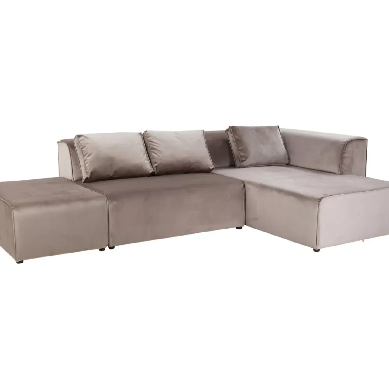 KARE Design Sofas & Couches-Sofa Infinity Velvet Taupe Rechts