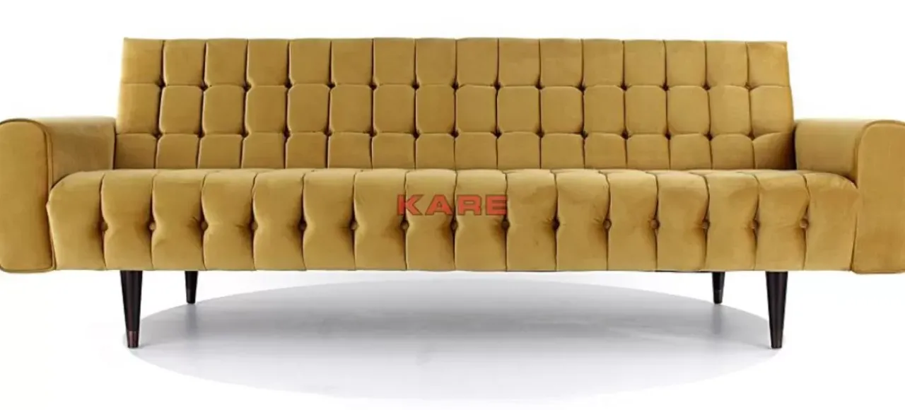 KARE Design Sofas & Couches-Sofa Milchbar 3-Sitzer Velvet Honey