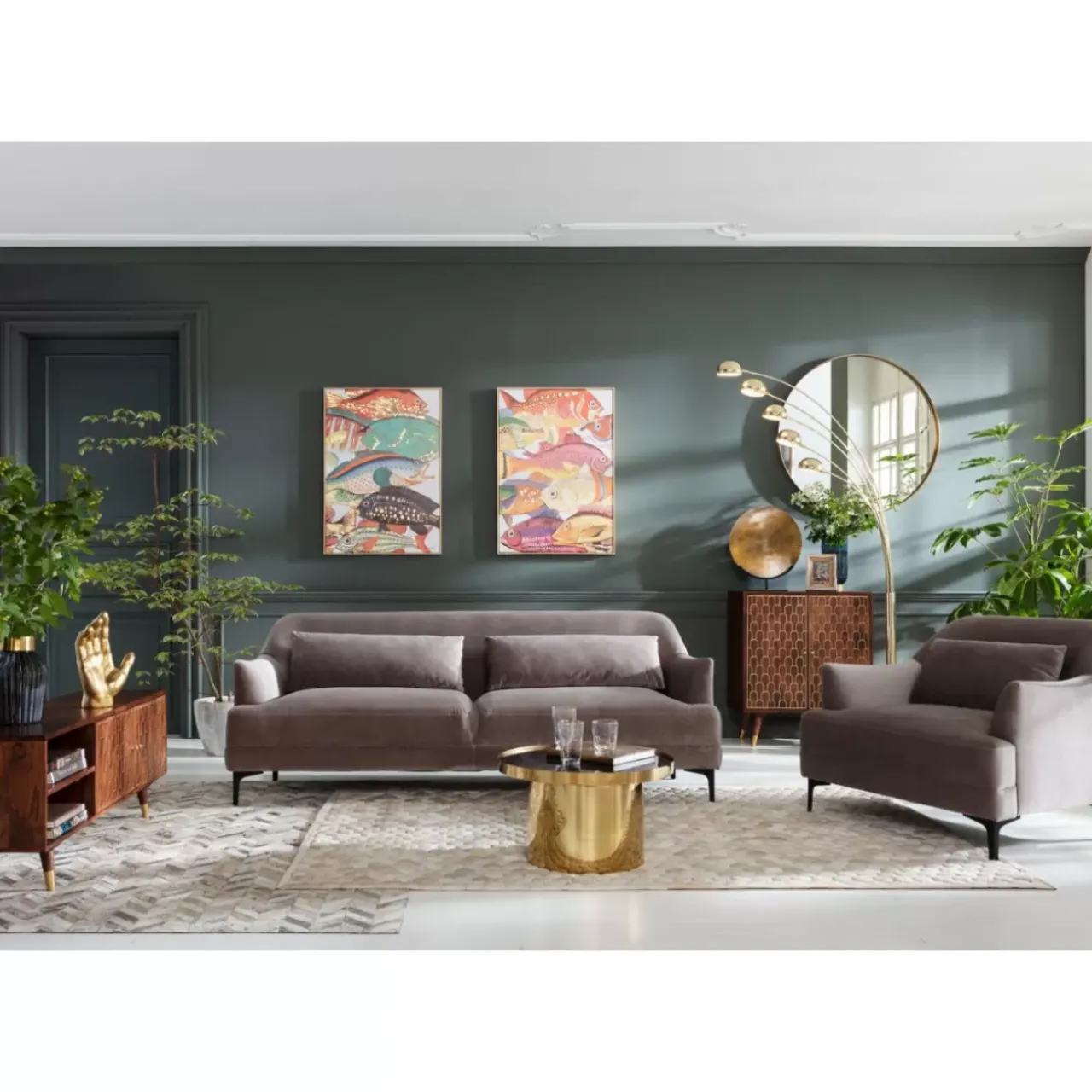 KARE Design Sofas & Couches-Sofa Proud 3-Sitzer Grau