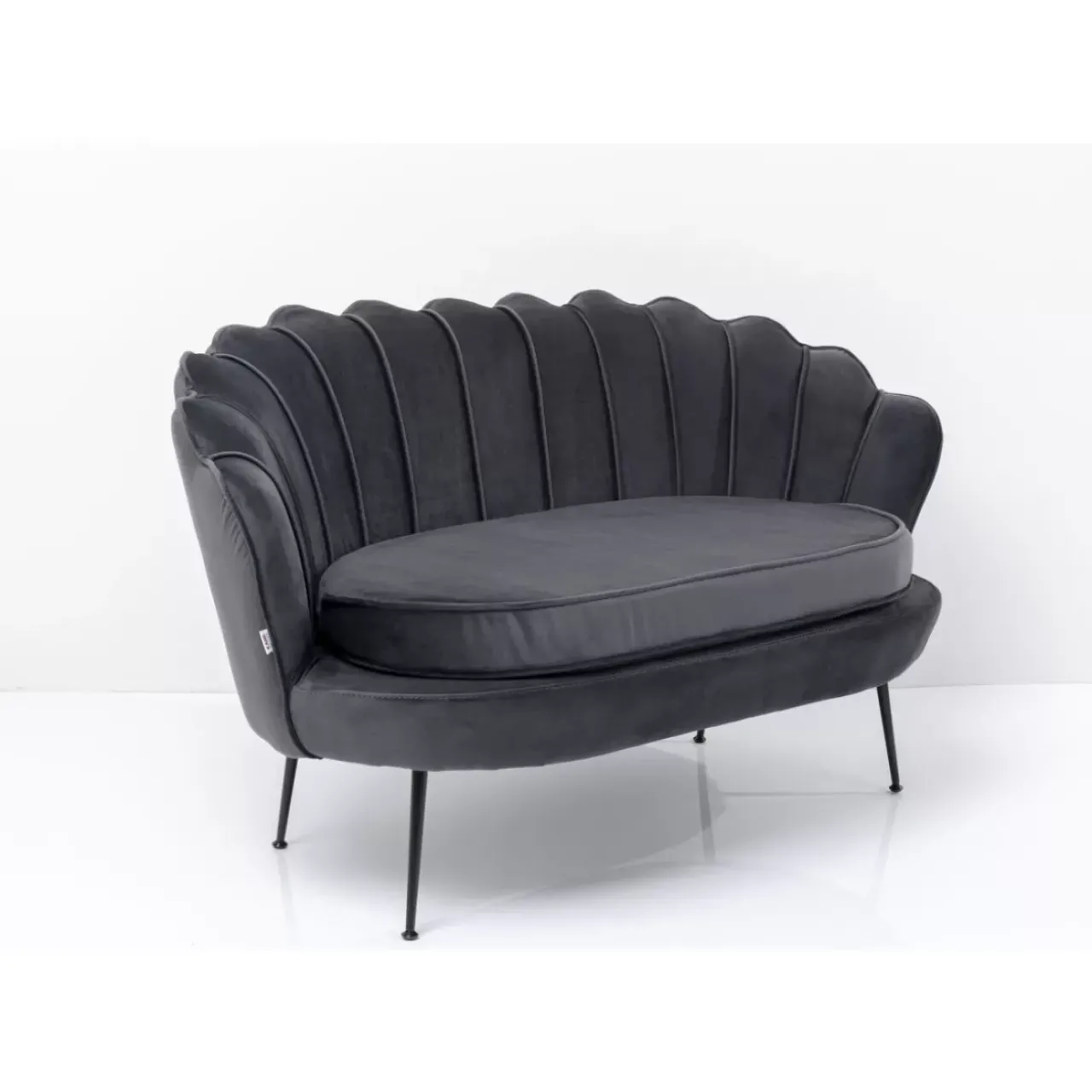 KARE Design Sofas & Couches-Sofa Water Lily 2-Sitzer Black Grau