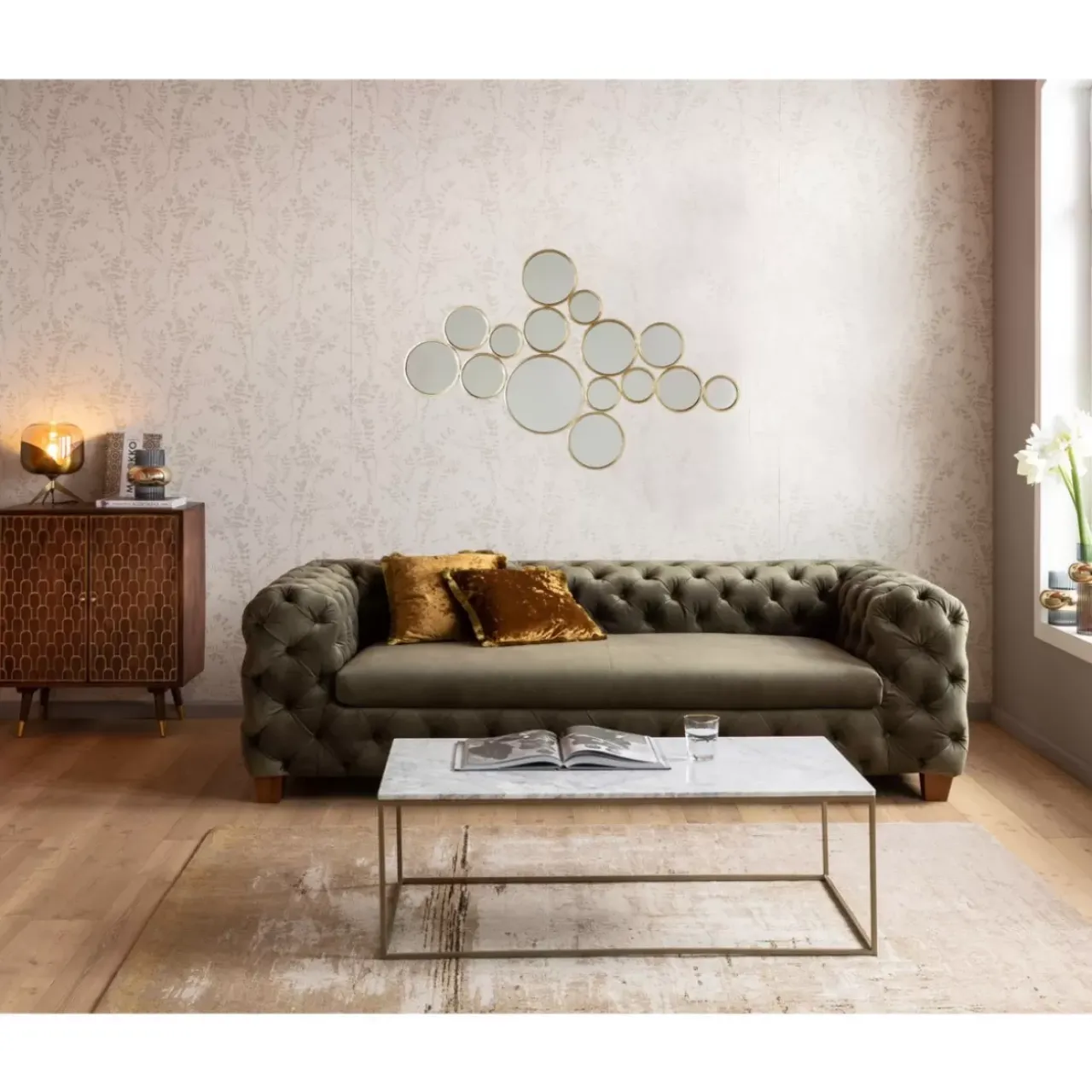 KARE Design Spiegel-Spiegel Bubbles Messing 183X93Cm