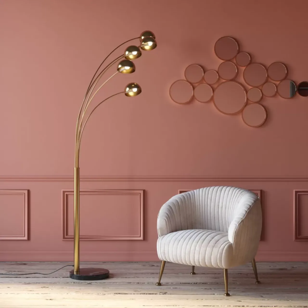 KARE Design Spiegel-Spiegel Bubbles Messing 183X93Cm