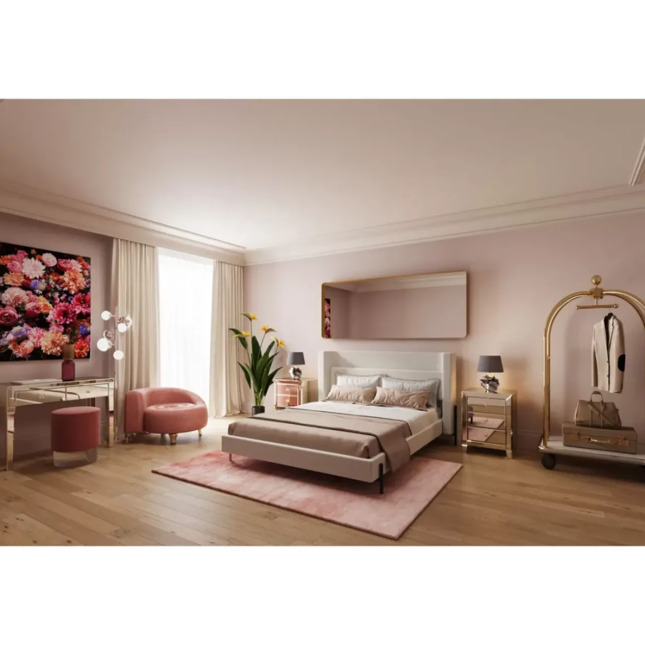 KARE Design Spiegel-Spiegel Curve Rectangular Brass 70X200Cm