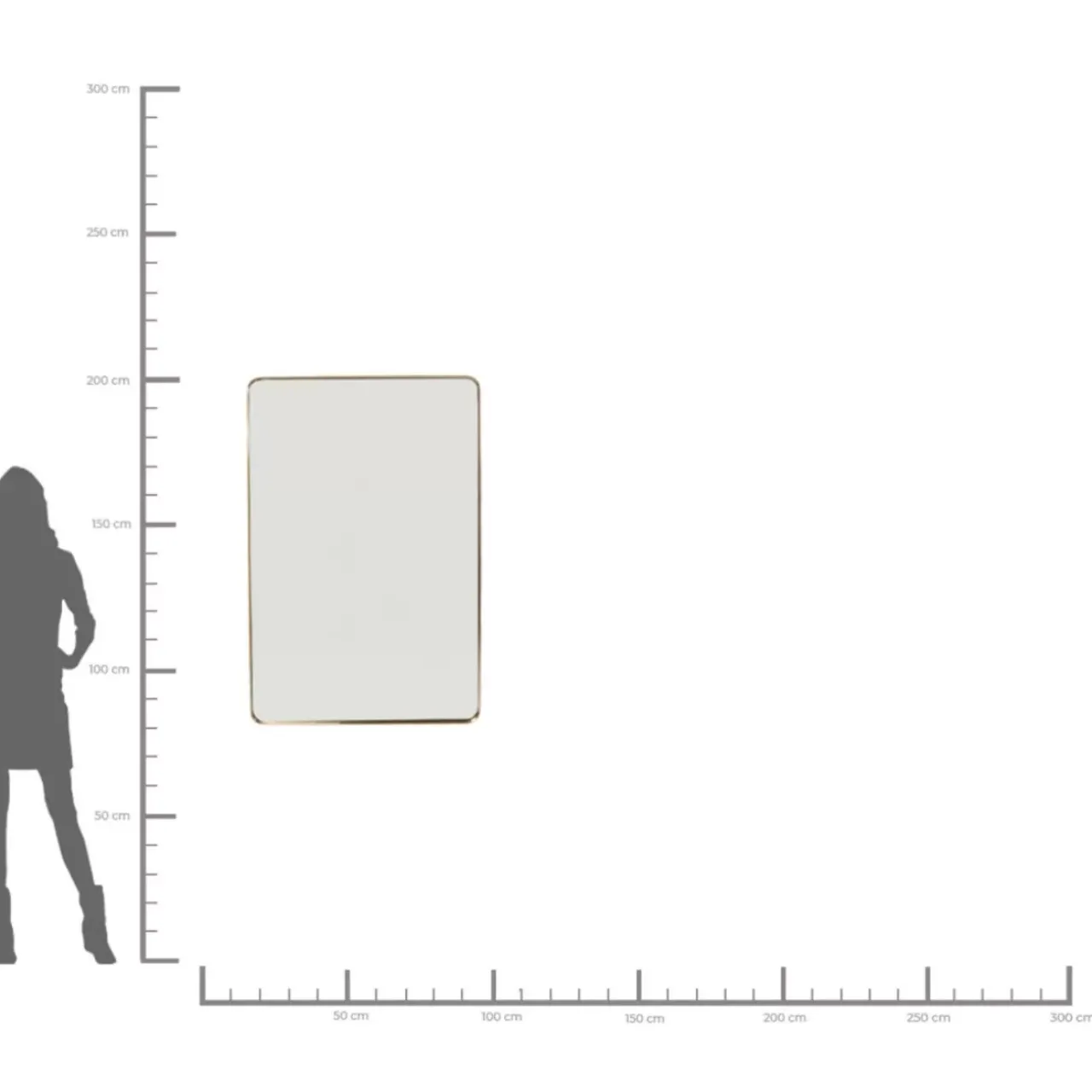 KARE Design Spiegel-Spiegel Curve Rectangular Brass 80X120Cm