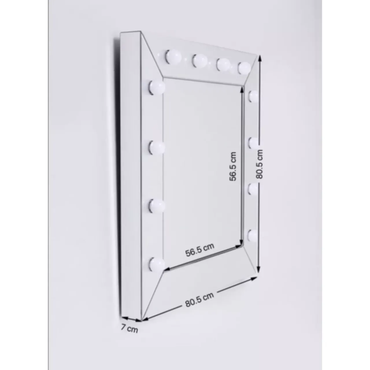 KARE Design Leuchtobjekte-Spiegel Make Up Square 81X81Cm