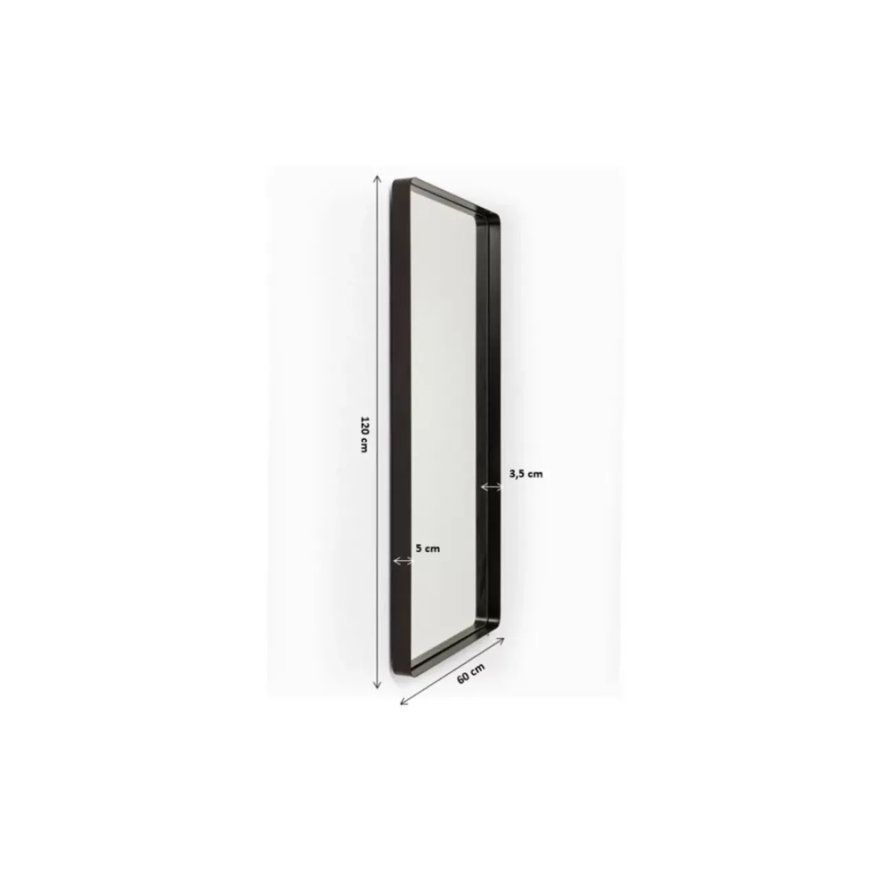 KARE Design Spiegel-Spiegel Ombra Soft Schwarz 120X60Cm