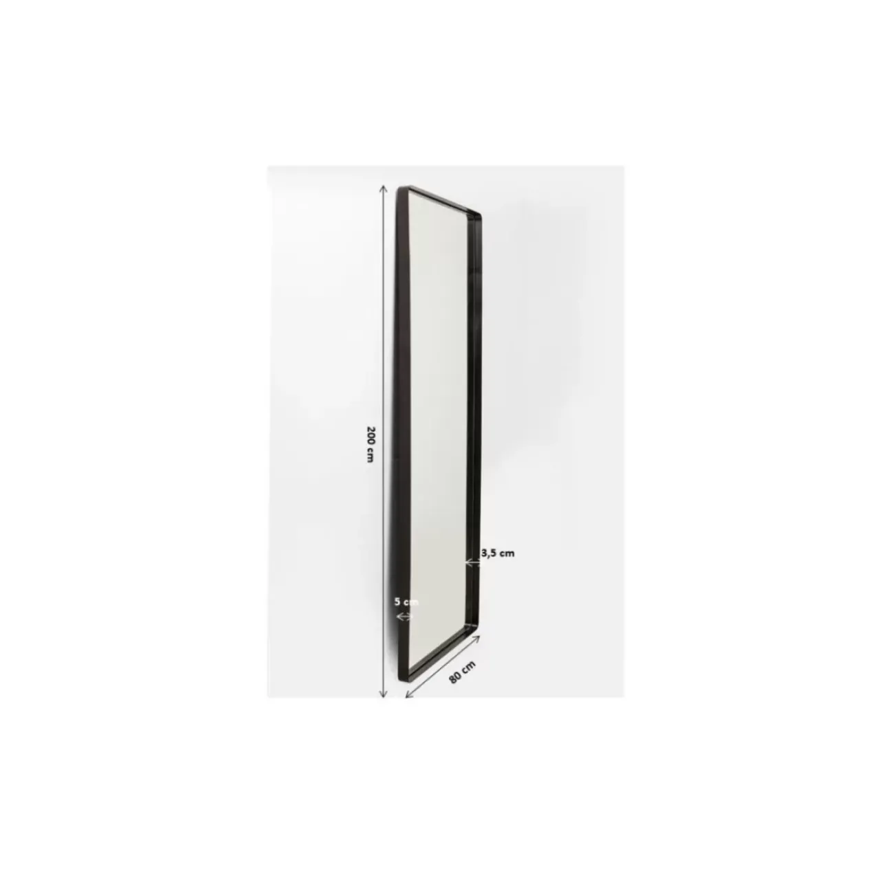KARE Design Spiegel-Spiegel Ombra Soft Schwarz 200X80Cm
