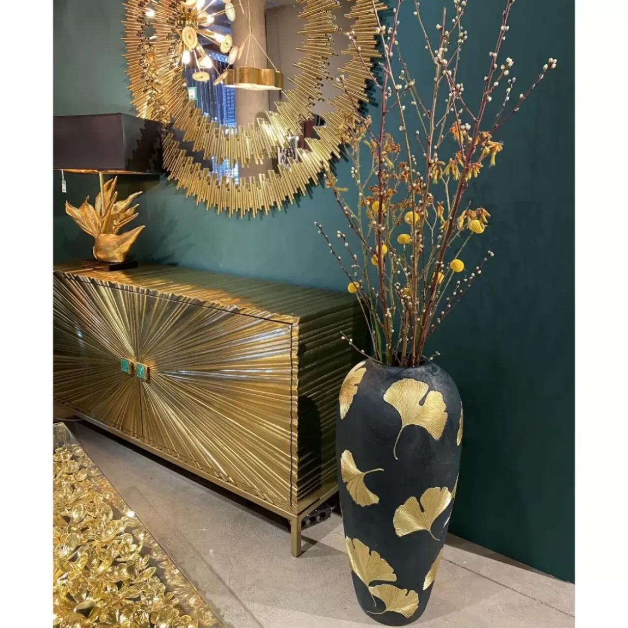 KARE Design Spiegel-Spiegel Solare Gold O132Cm