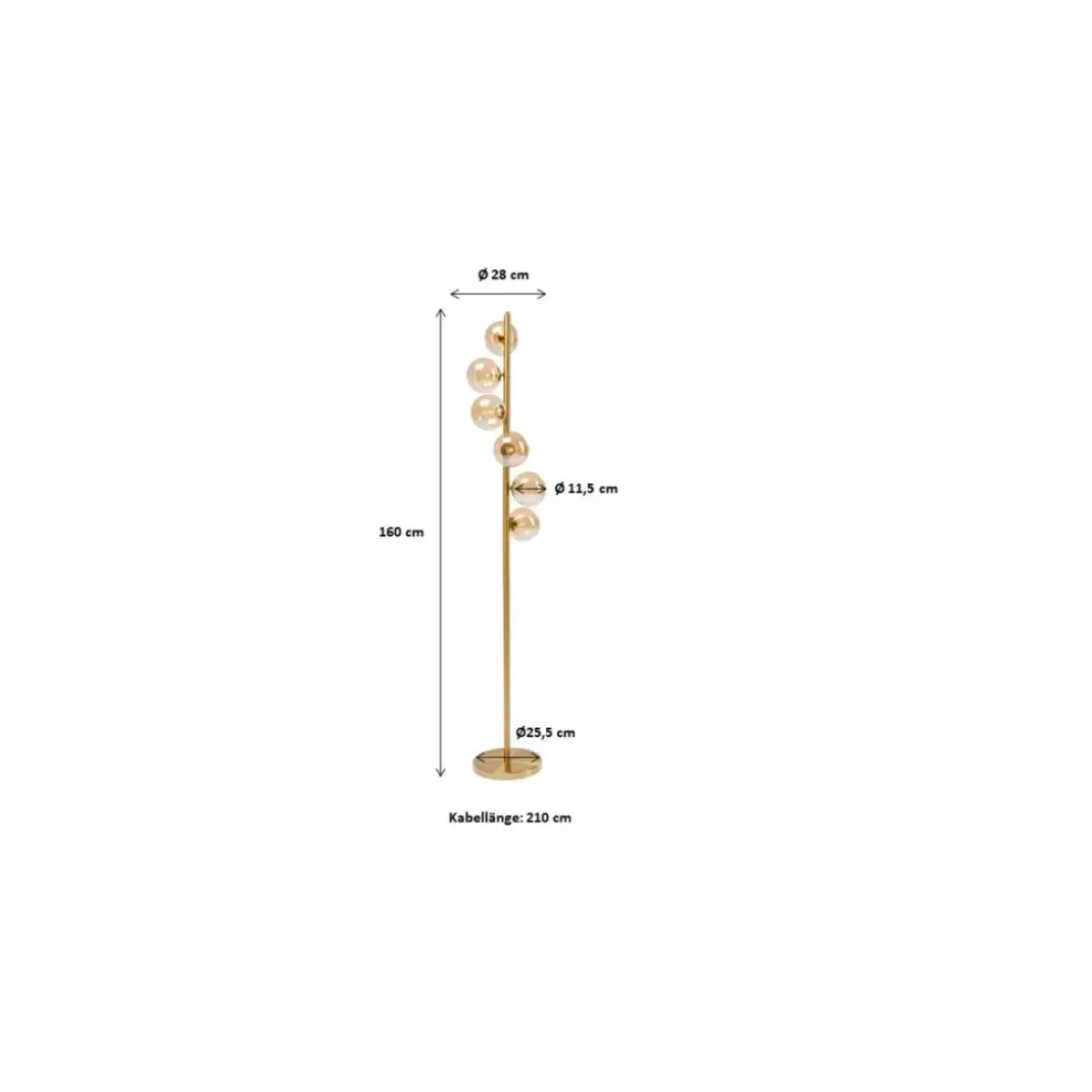 KARE Design Steh & Bodenleuchten-Stehleuchte Scala Balls Brass 160Cm