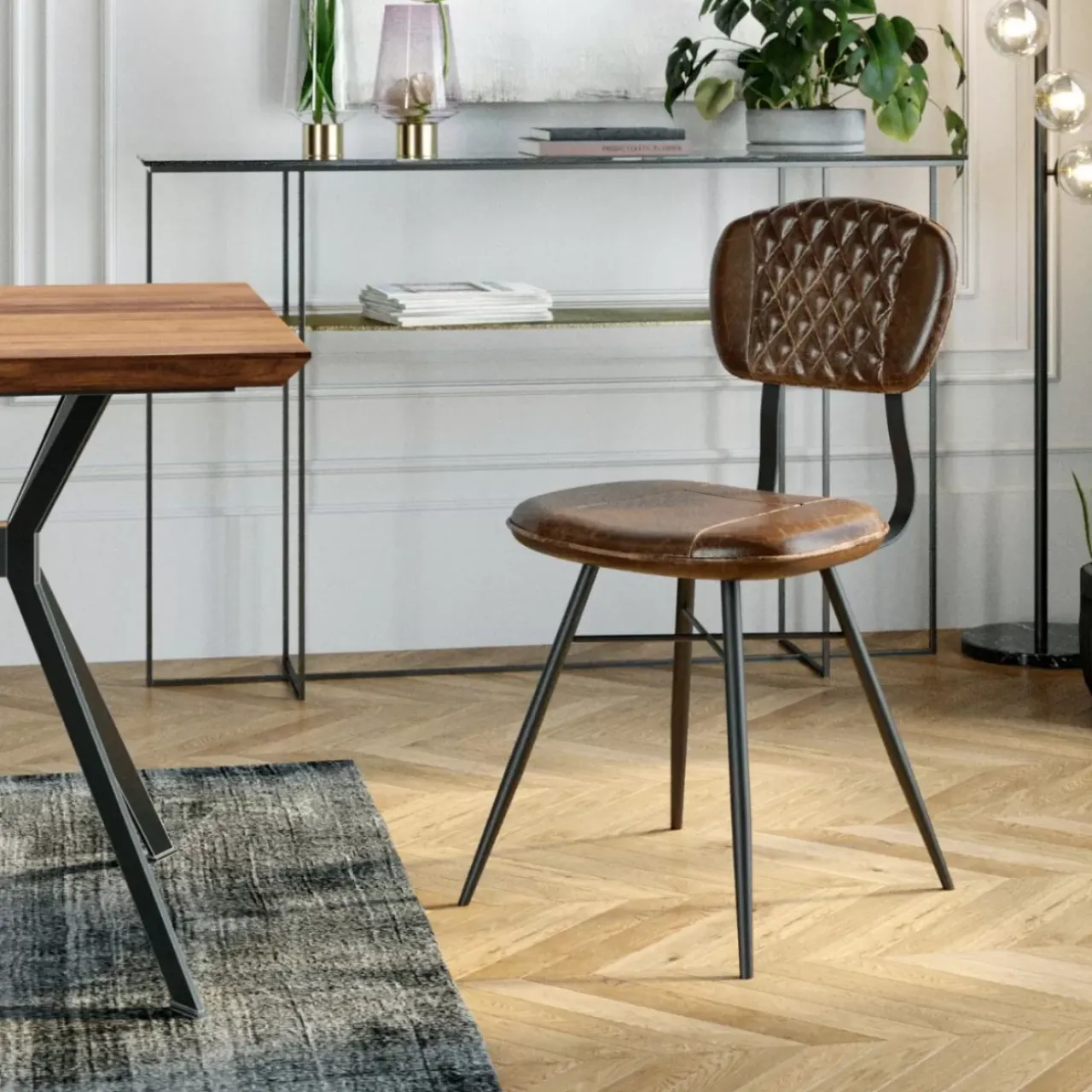 KARE Design Stühle-Stuhl Samba Leder Braun