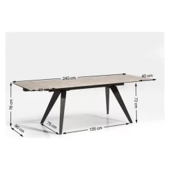 KARE Design Tische-Tisch Amsterdam Marble 160(40+40)X90