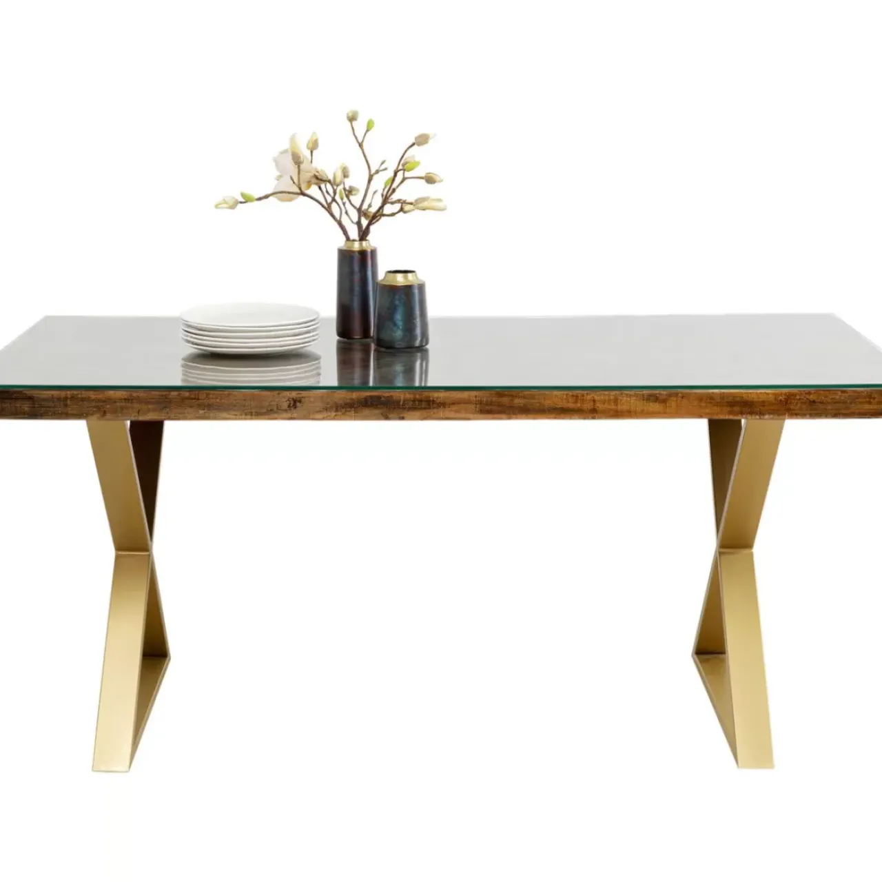 KARE Design Tische-Tisch Conley Cross Brass 180X90Cm