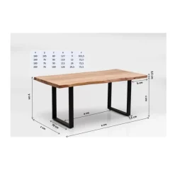 KARE Design Tische-Tisch Harmony Dunkel Rohstahl 200X100