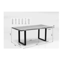 KARE Design Tische-Tisch Harmony Rohstahl 180X90