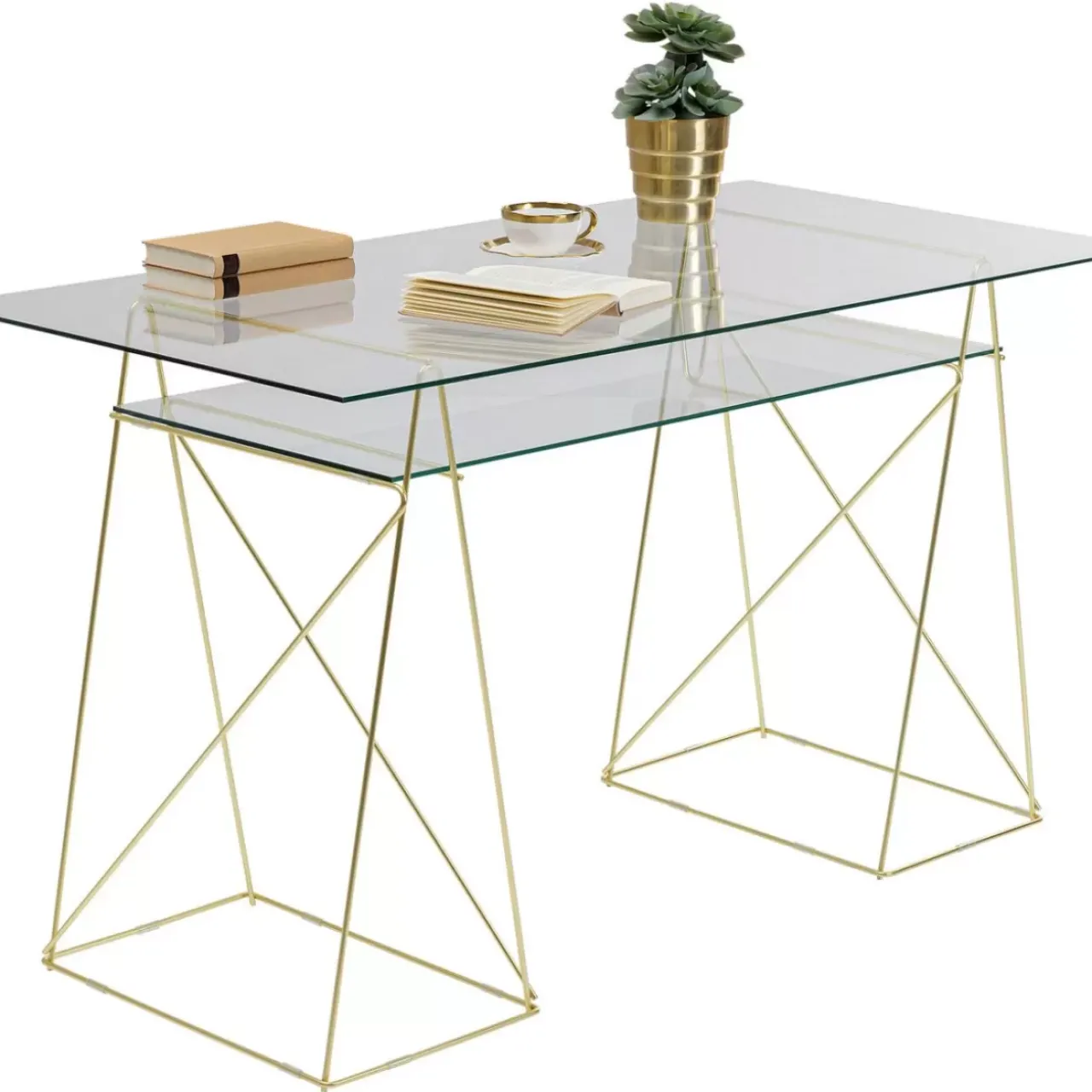 KARE Design Tische-Tisch Polar Messing Matt 8Mm Esg