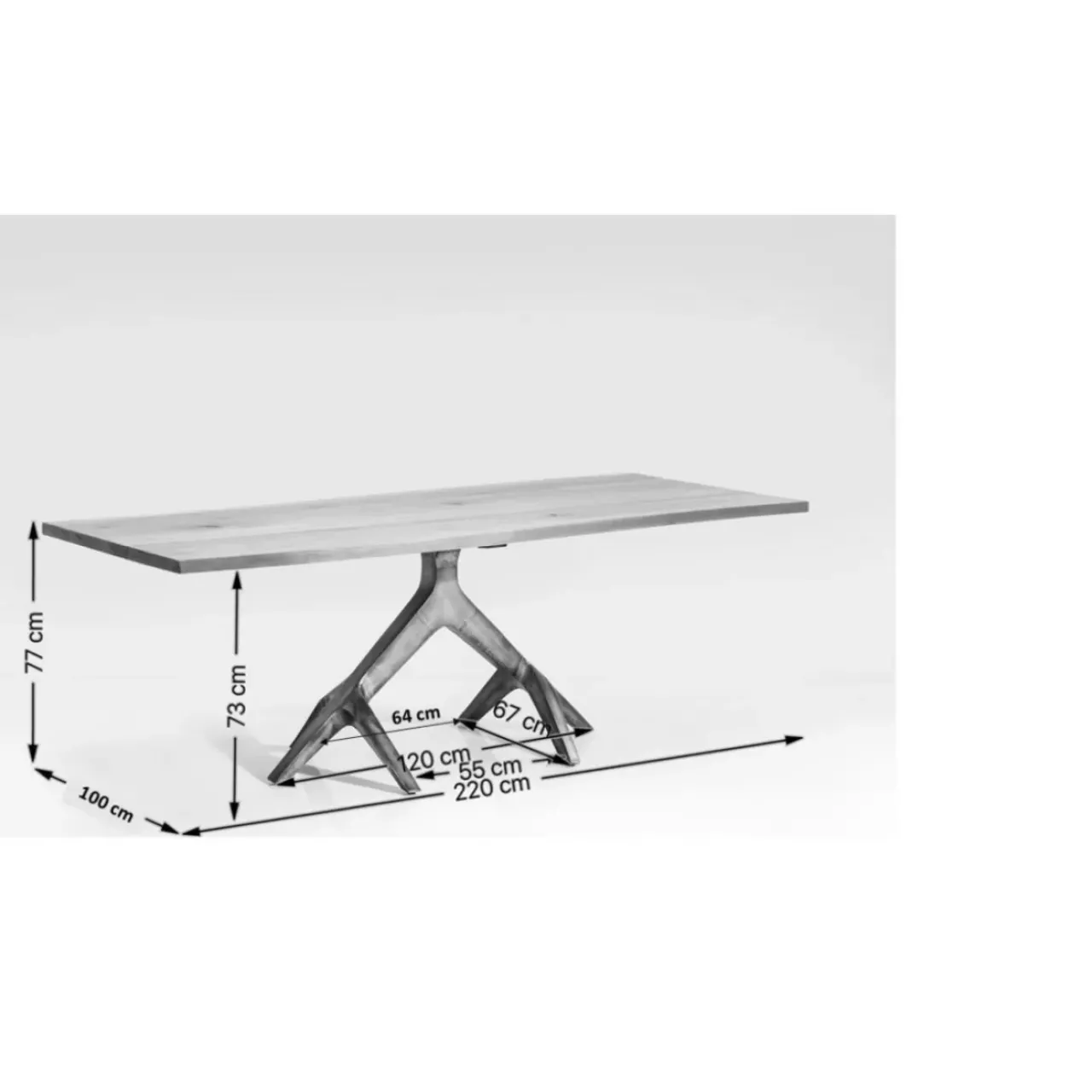KARE Design Tische-Tisch Roots Dark 220X100Cm