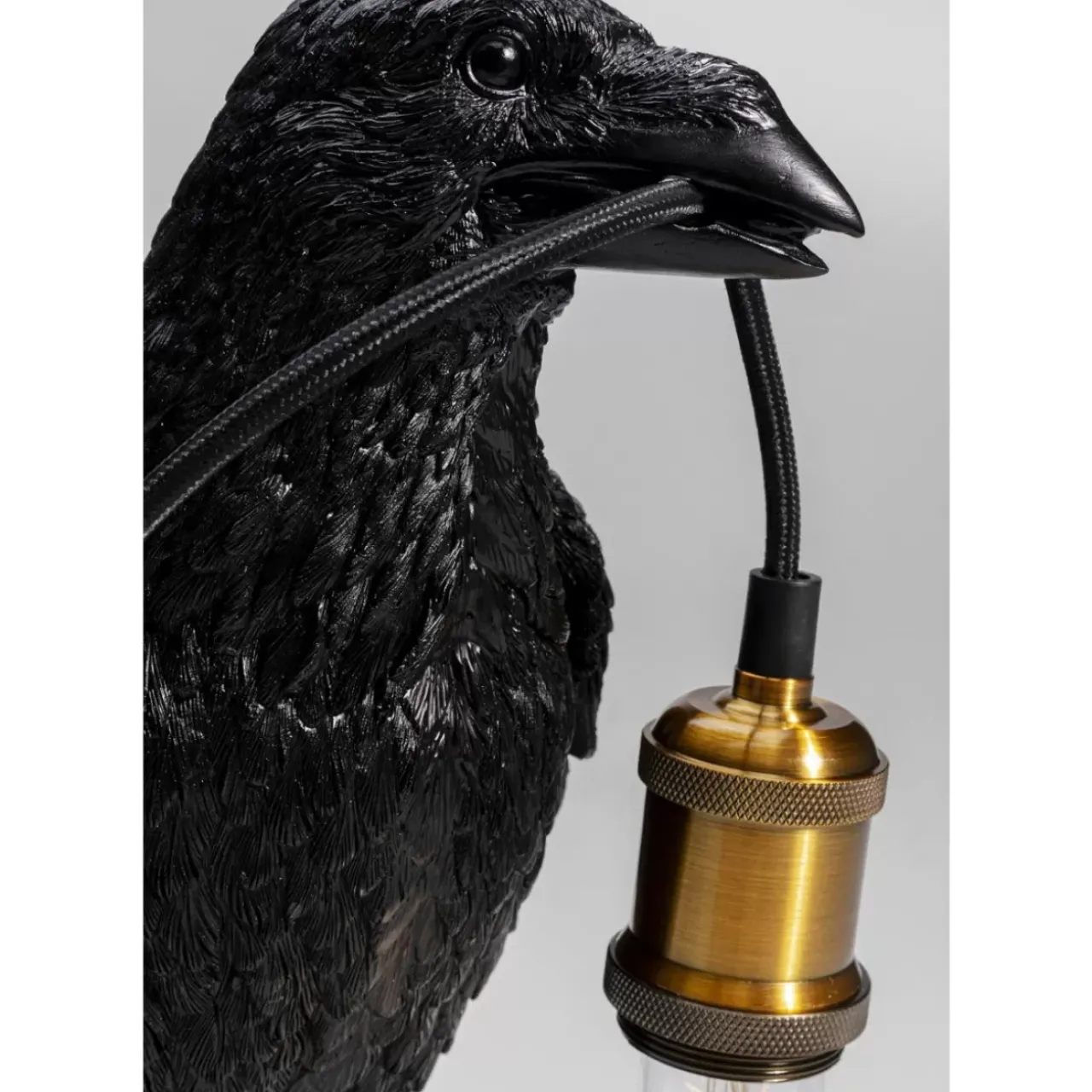 KARE Design Tischleuchten-Tischleuchte Animal Crow Matt Schwarz