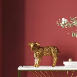 KARE Design Tischleuchten-Tischleuchte Animal Flower Sheep Gold 36Cm