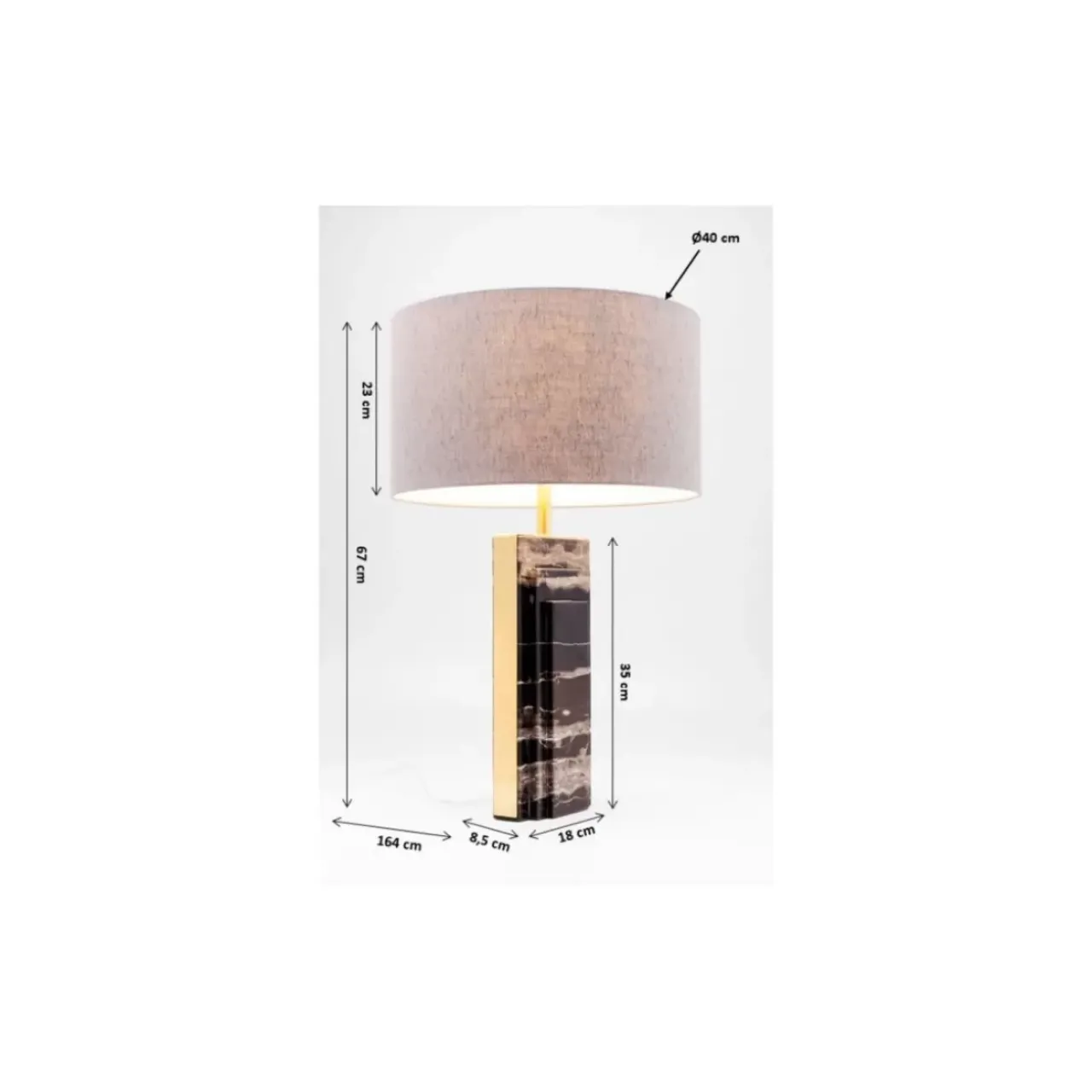 KARE Design Tischleuchten-Tischleuchte Charleston Marble 69Cm