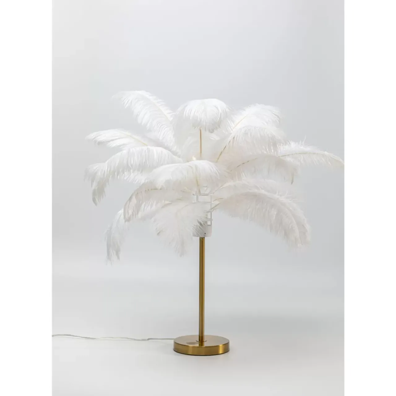 KARE Design Tischleuchten-Tischleuchte Feather Palm Weis 60Cm